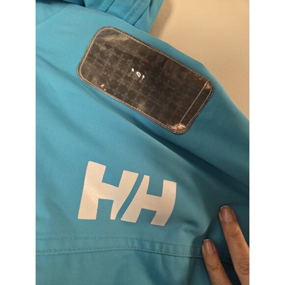 HH HELLY HANSEN TECH PERFORMANCE Sailing Offshore Sky Blue Hooded Jacket Size M - Picture 8 of 12